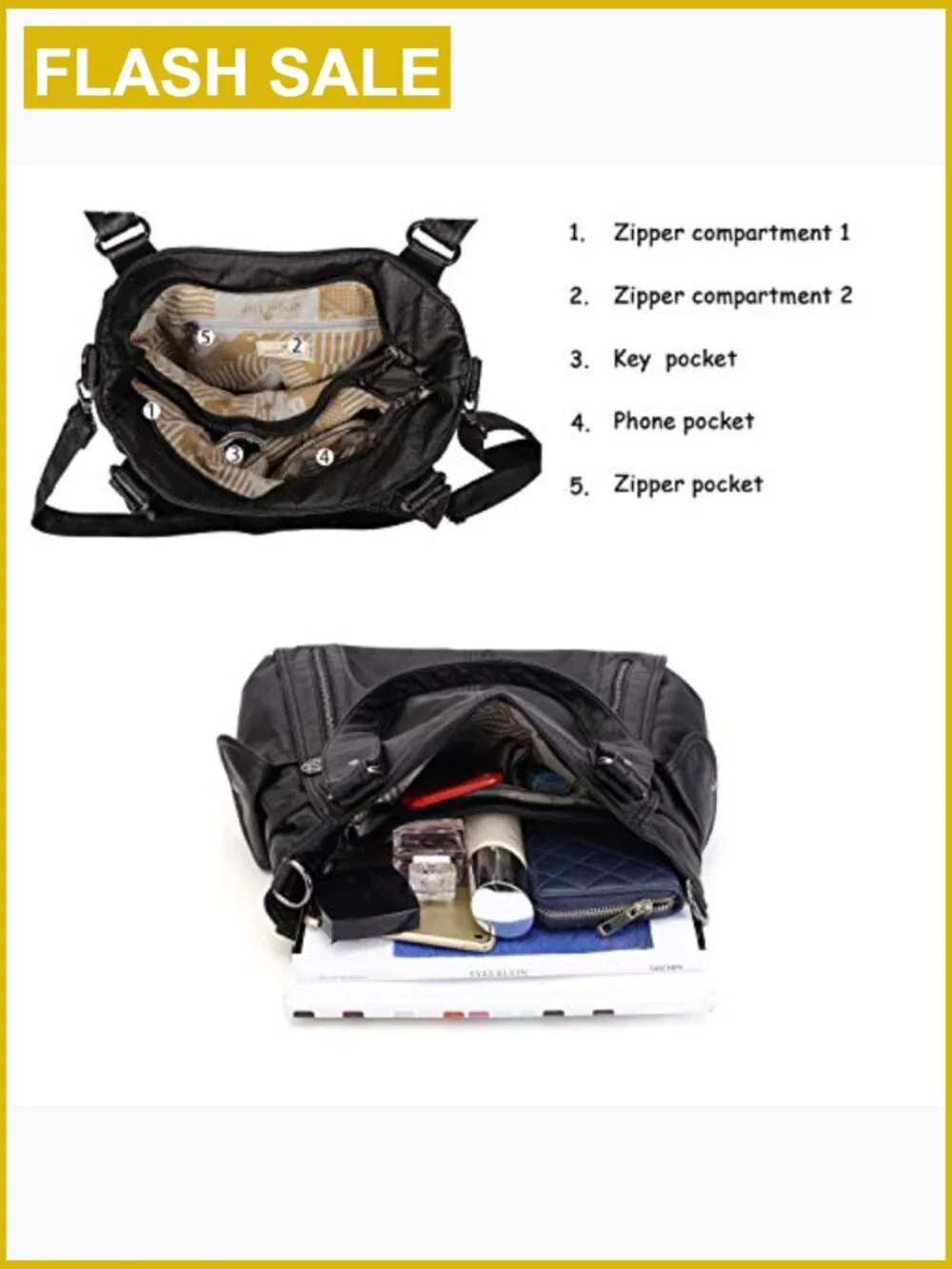 Women's Hobo Handbag Vegan Leather Shoulder Bag Crossbody Tote Purse